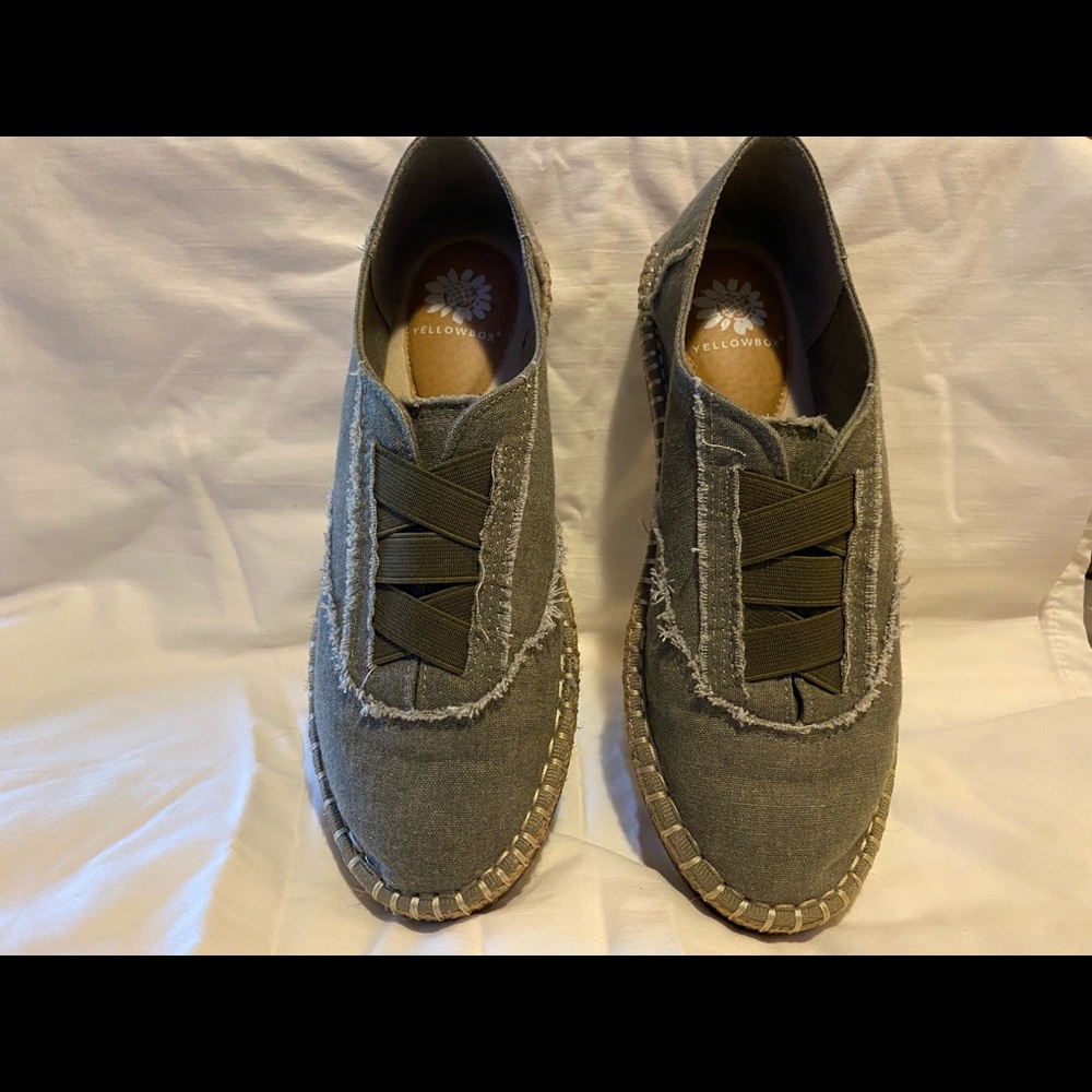 Yellowbox olive green canvas slip-on shoes